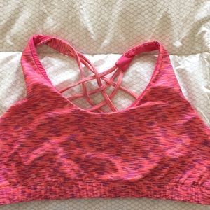 Pink sports bra